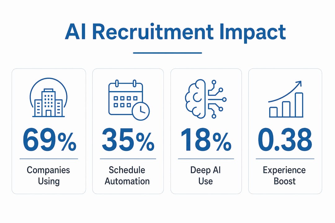 Infographic showing key AI recruitment statistics