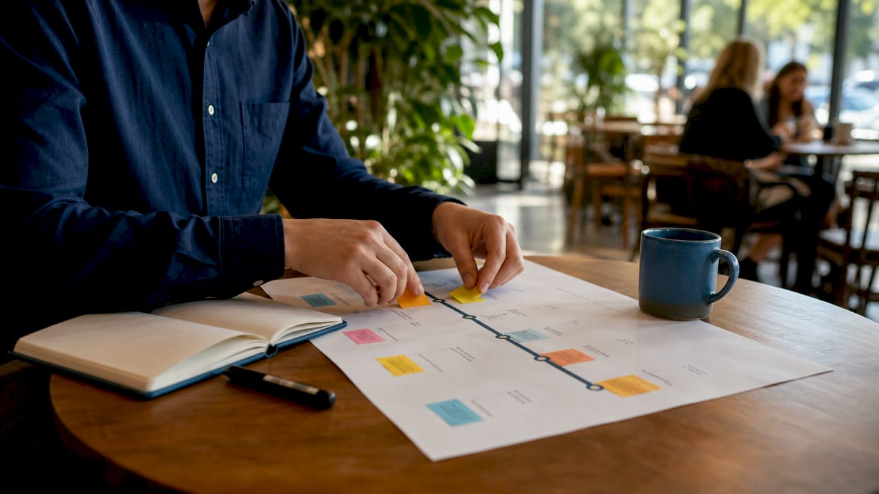 Recruiter arranging campus recruiting timeline