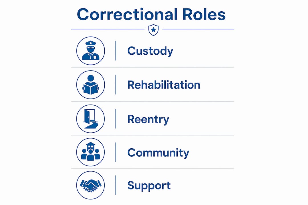 Infographic detailing correctional agency roles
