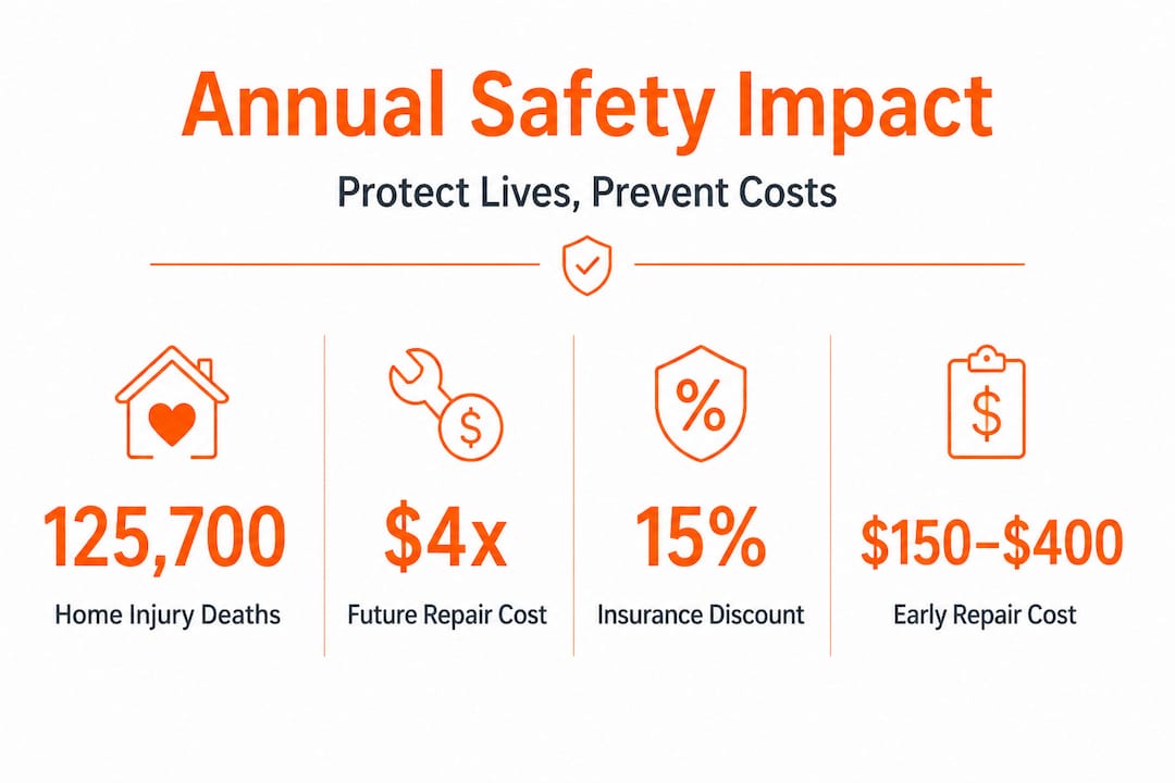 Infographic with home safety and cost statistics