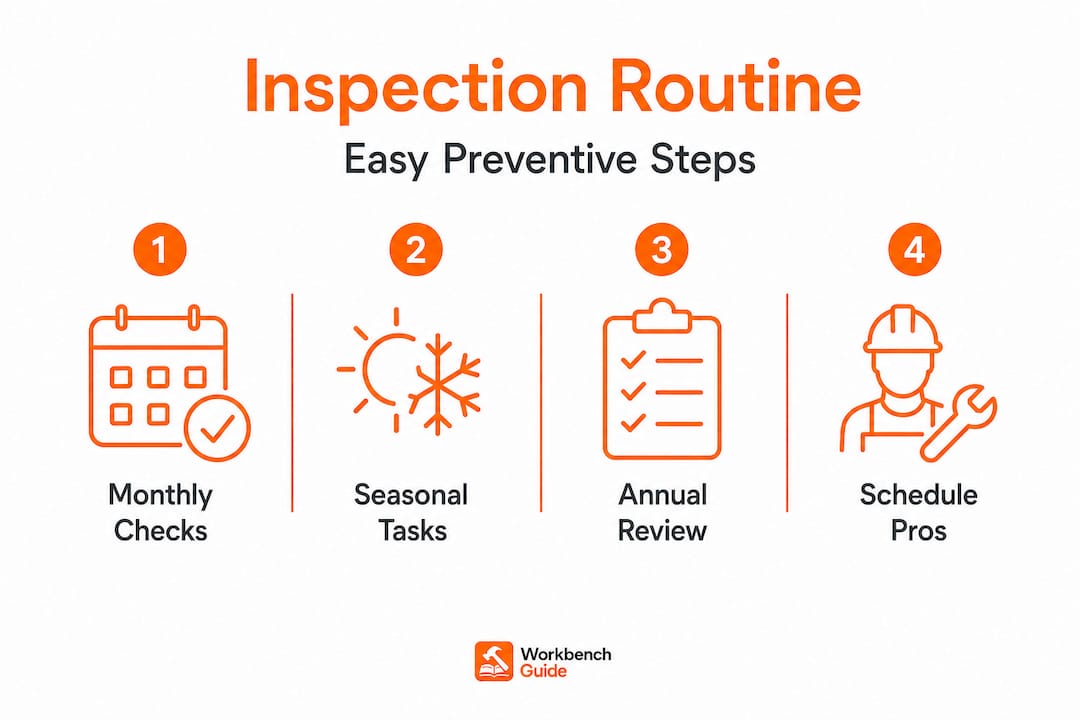 Home inspection routine vertical flow infographic