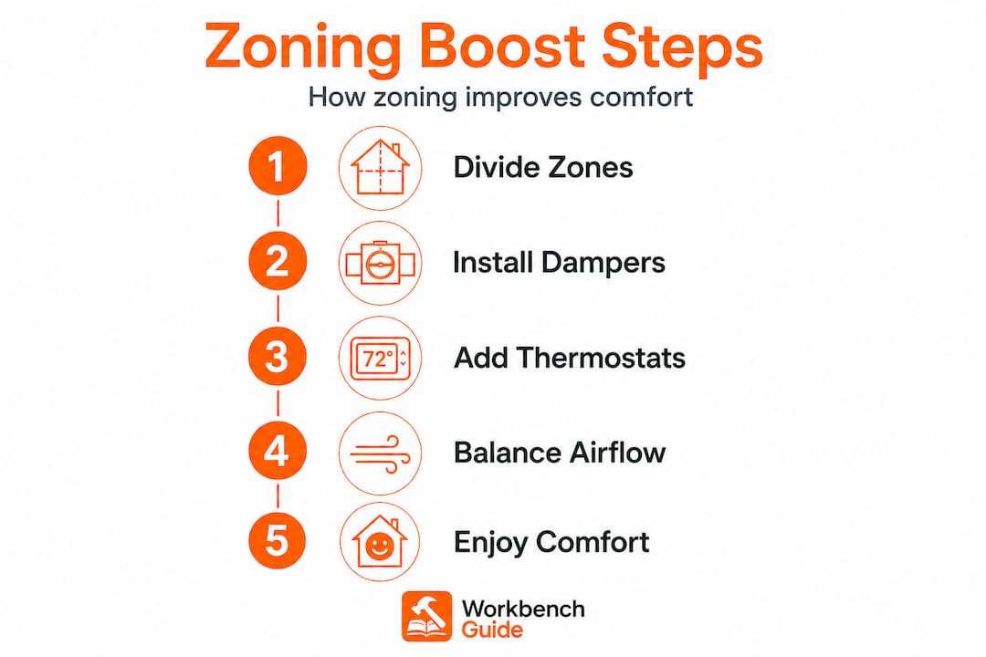 Infographic showing HVAC zoning process flow