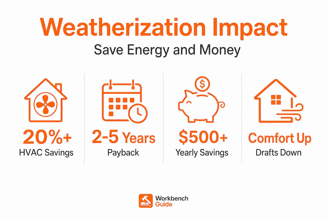 Infographic shows key weatherization energy savings statistics