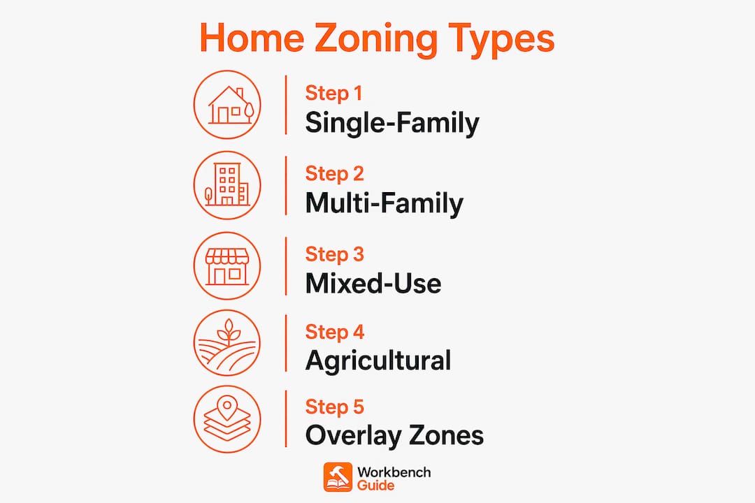 Infographic illustrating main home zoning types