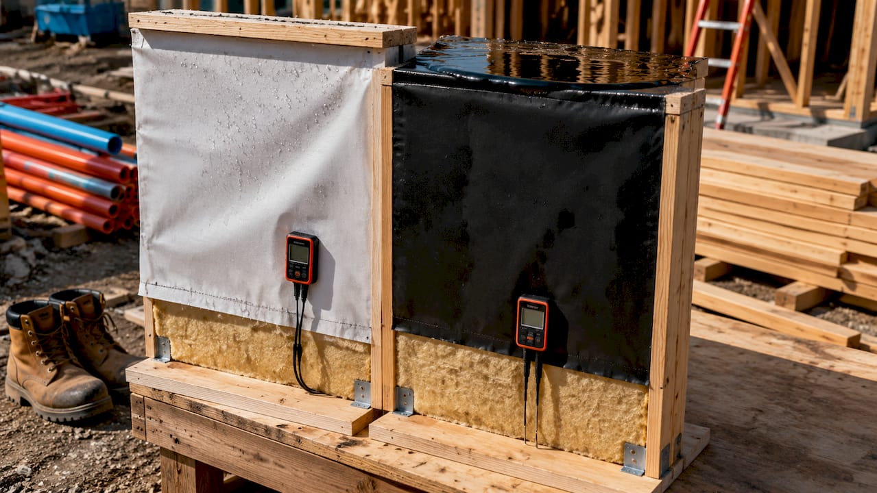 Samples illustrating water resistance and vapor permeability