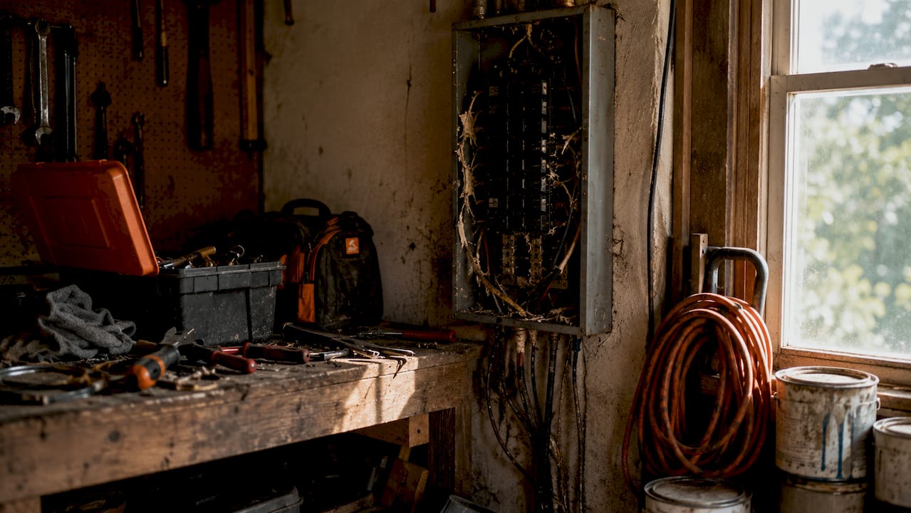 Chewed electrical wires in home basement