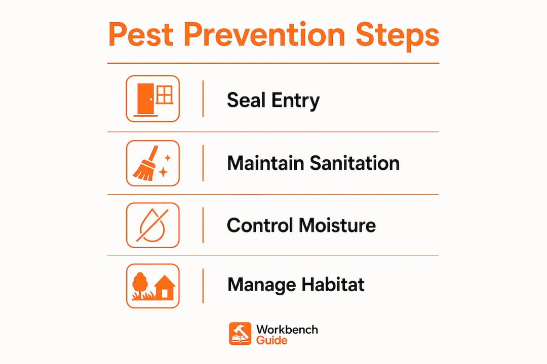Infographic listing key pest prevention methods