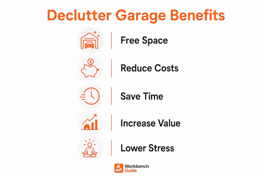 Infographic of benefits of decluttering garage