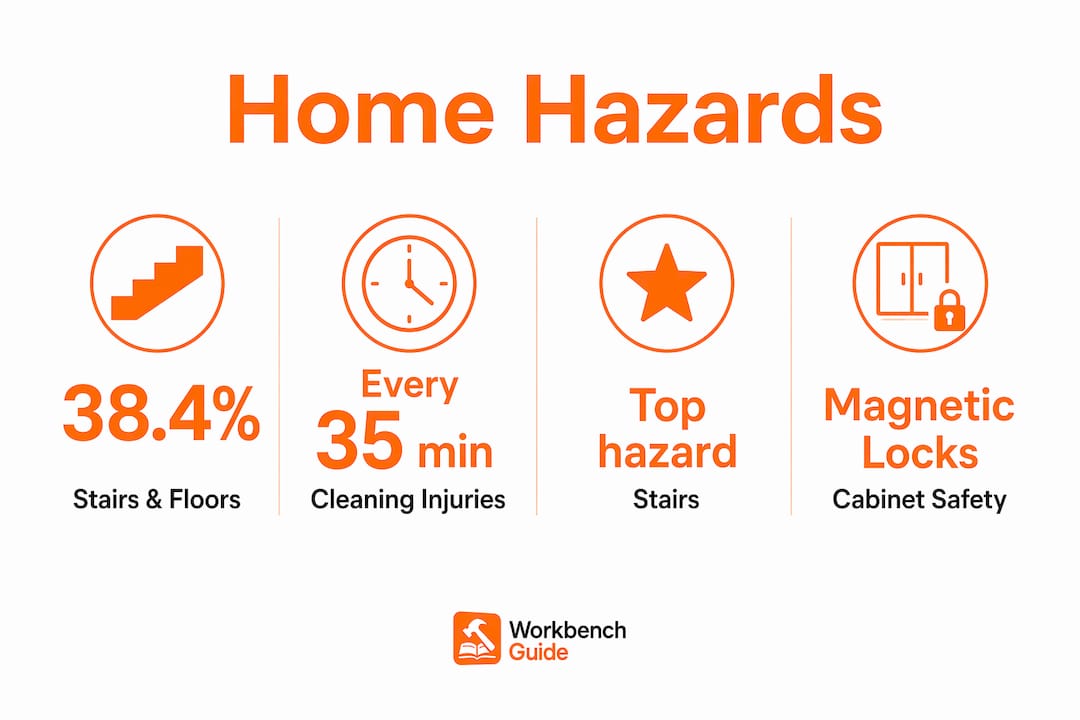 Infographic showing key childproofing home hazard statistics