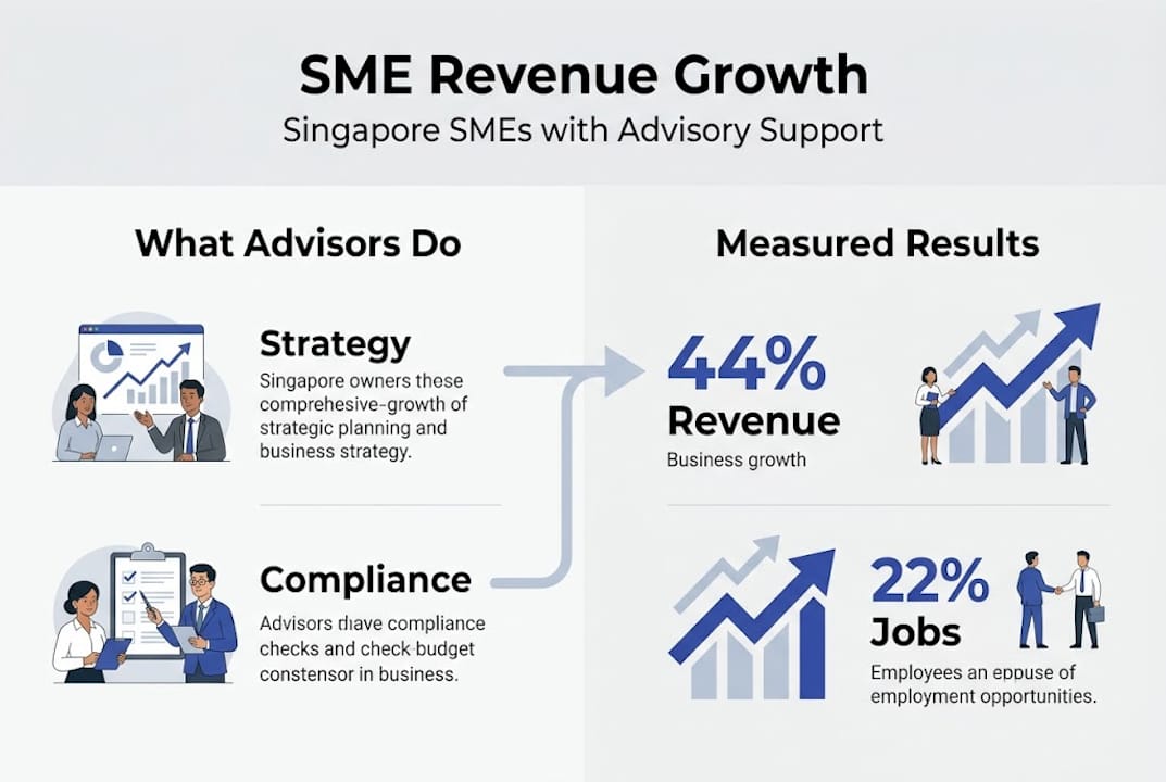 Infographic showing SME advisory methods and results