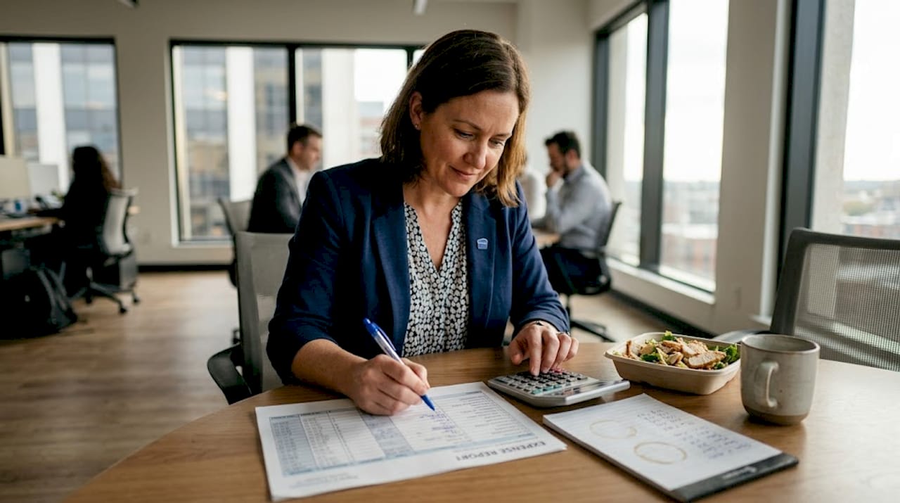 Accountant working on expense allocation