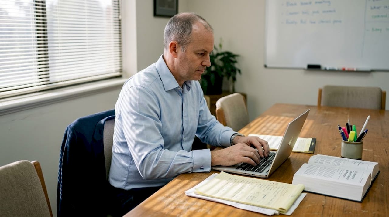 Secretary finalizing board meeting documentation