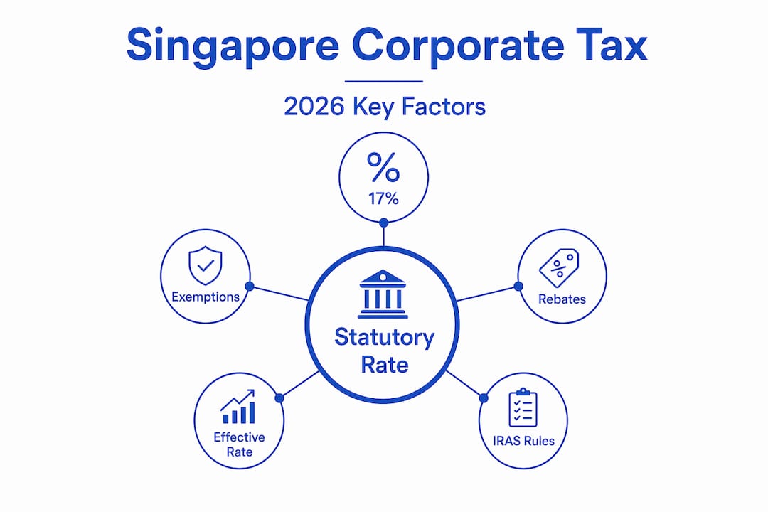 Hierarchy infographic on Singapore corporate tax rates