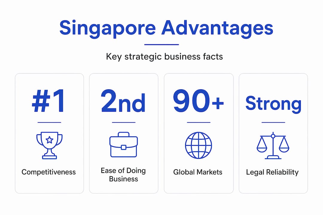 Infographic with Singapore business advantages stats