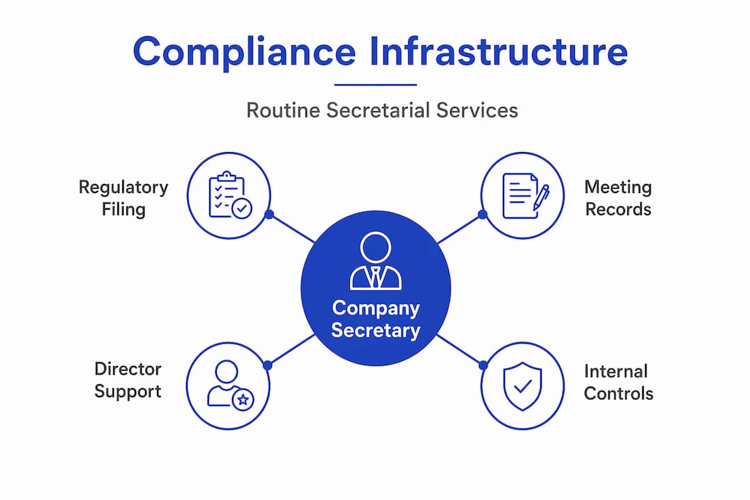 Company secretary hub and spoke compliance diagram