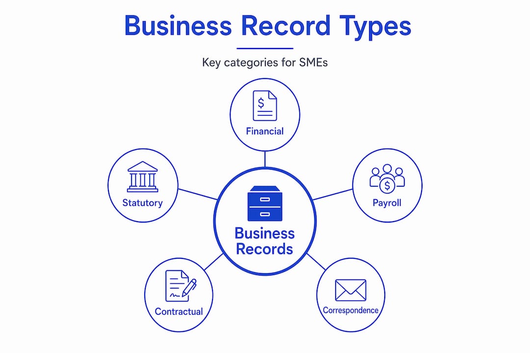 Hierarchy infographic of SME business record types