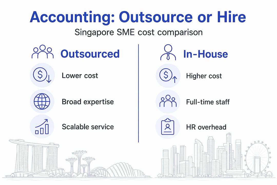 Infographic comparing outsourced and in-house accounting