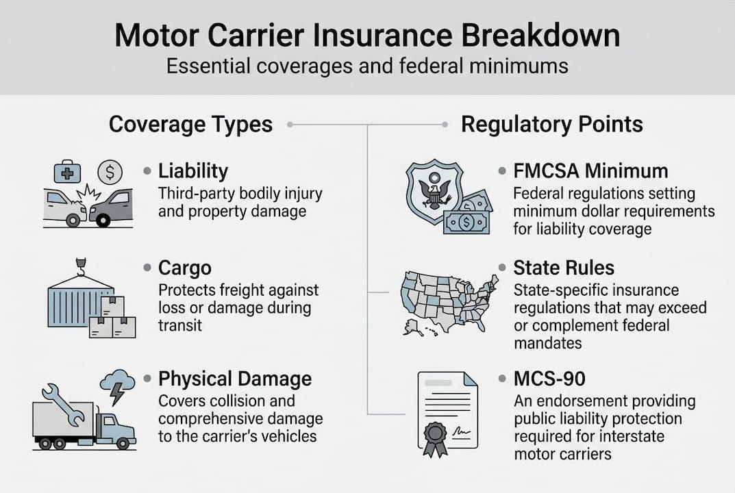 Motor carrier insurance coverage infographic