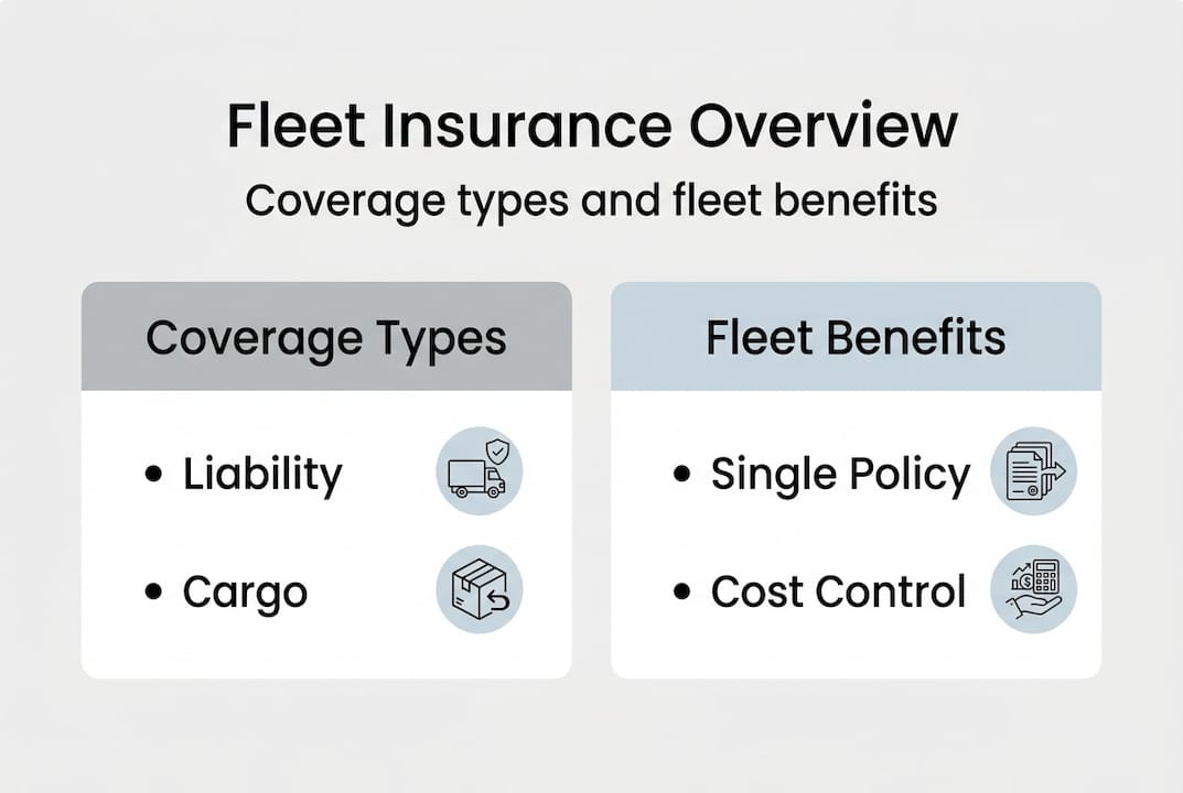 Fleet insurance coverage and benefits infographic