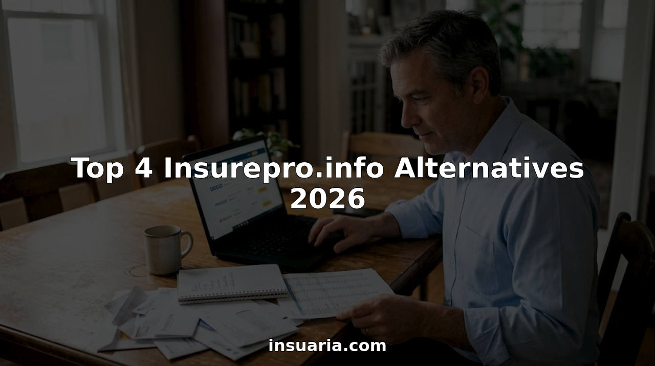 Businessman comparing insurance providers at home