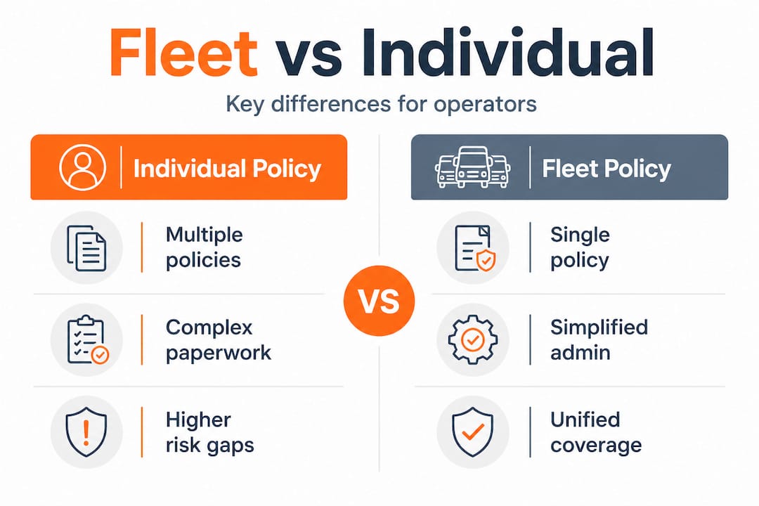 Comparison of fleet versus individual insurance policies
