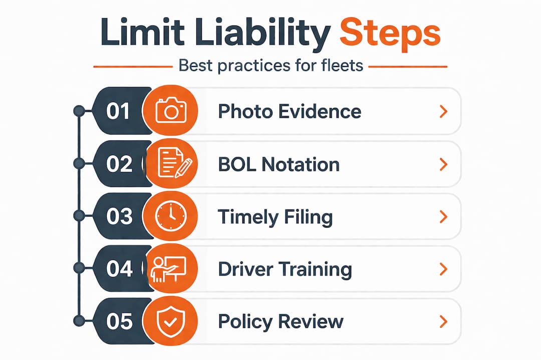 Infographic listing steps to minimize cargo liability