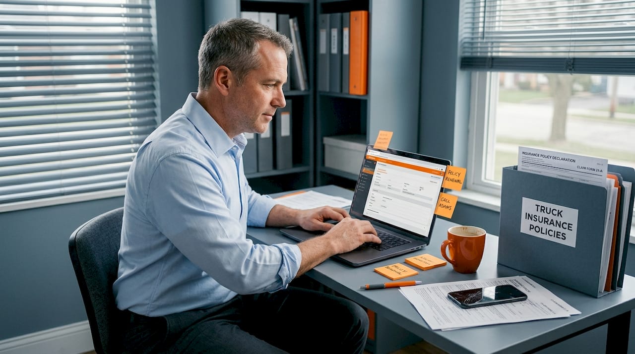 Man working on insurance quote paperwork