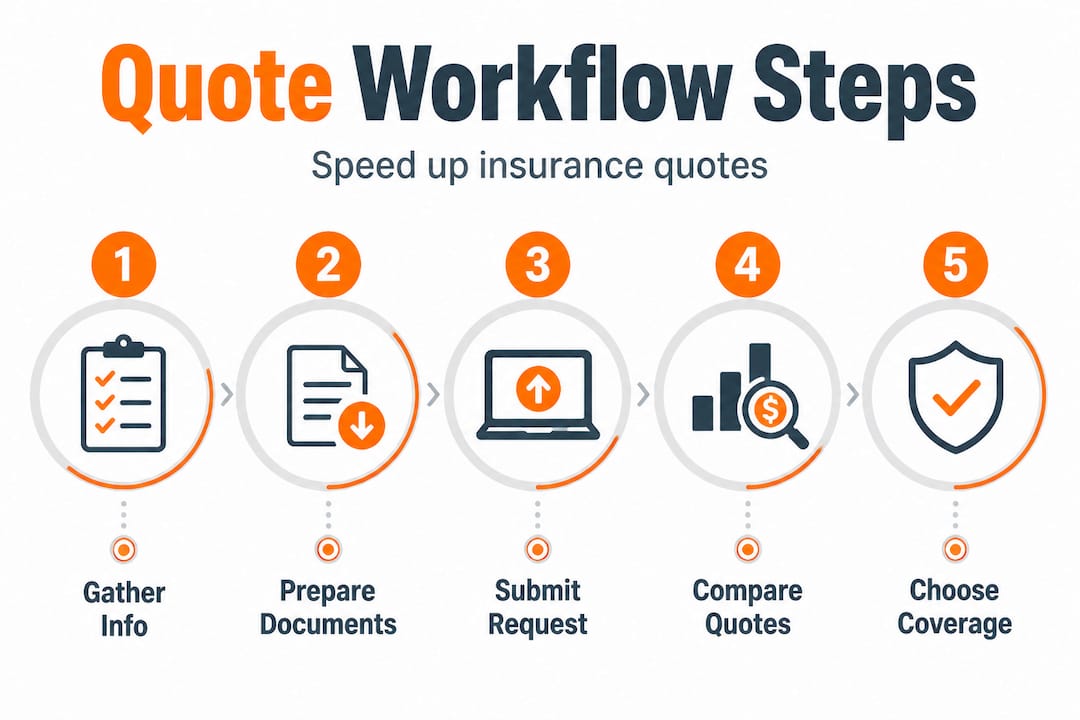 Infographic of insurance quote workflow steps