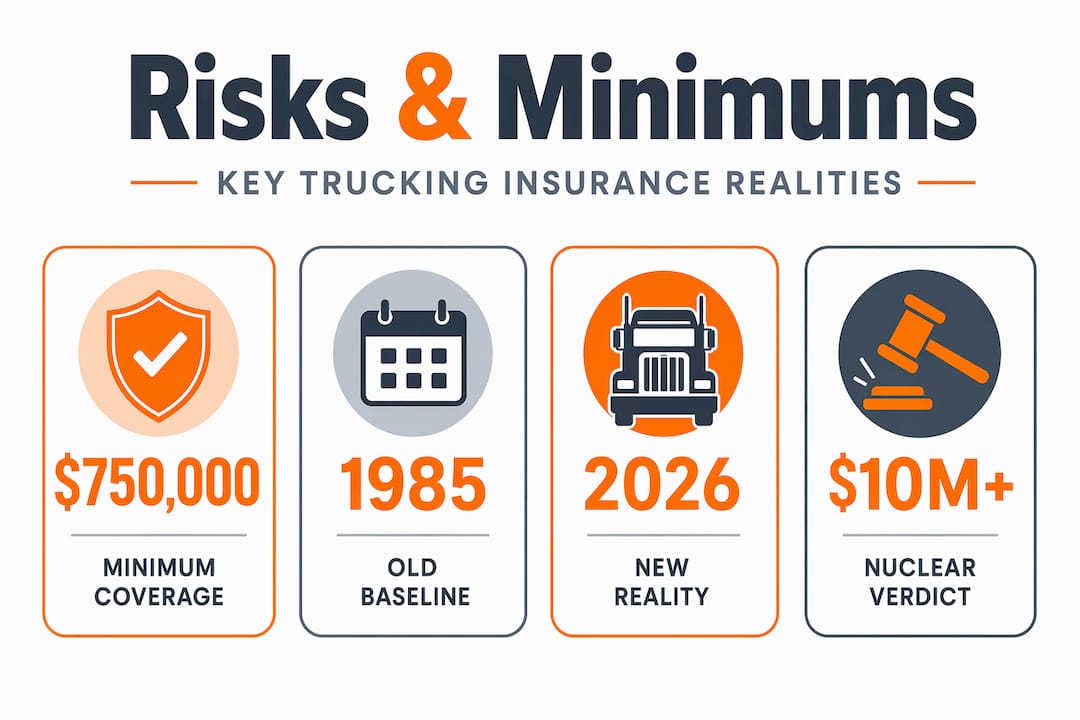 Trucking insurance risks and coverage infographic