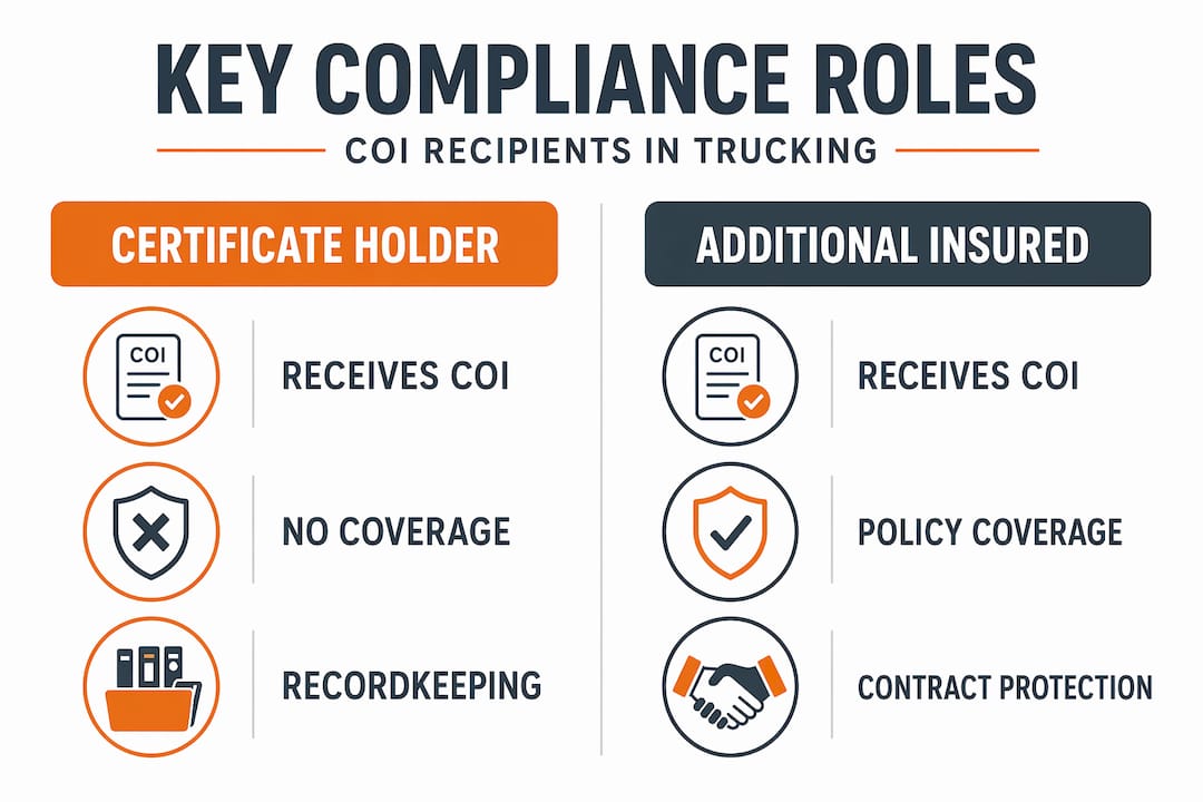 Infographic comparing certificate holders and additional insureds