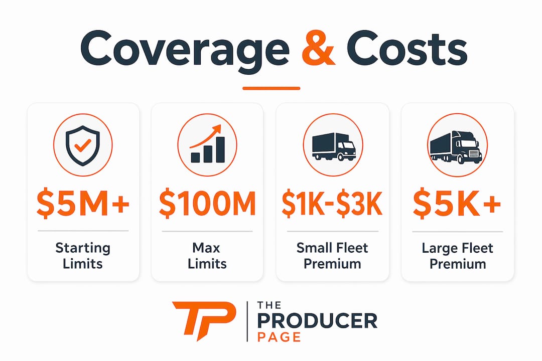Infographic of coverage limits and premium costs