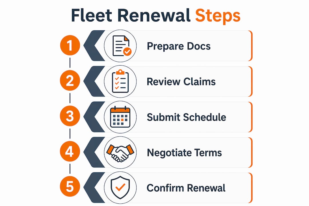 Infographic showing fleet insurance renewal steps