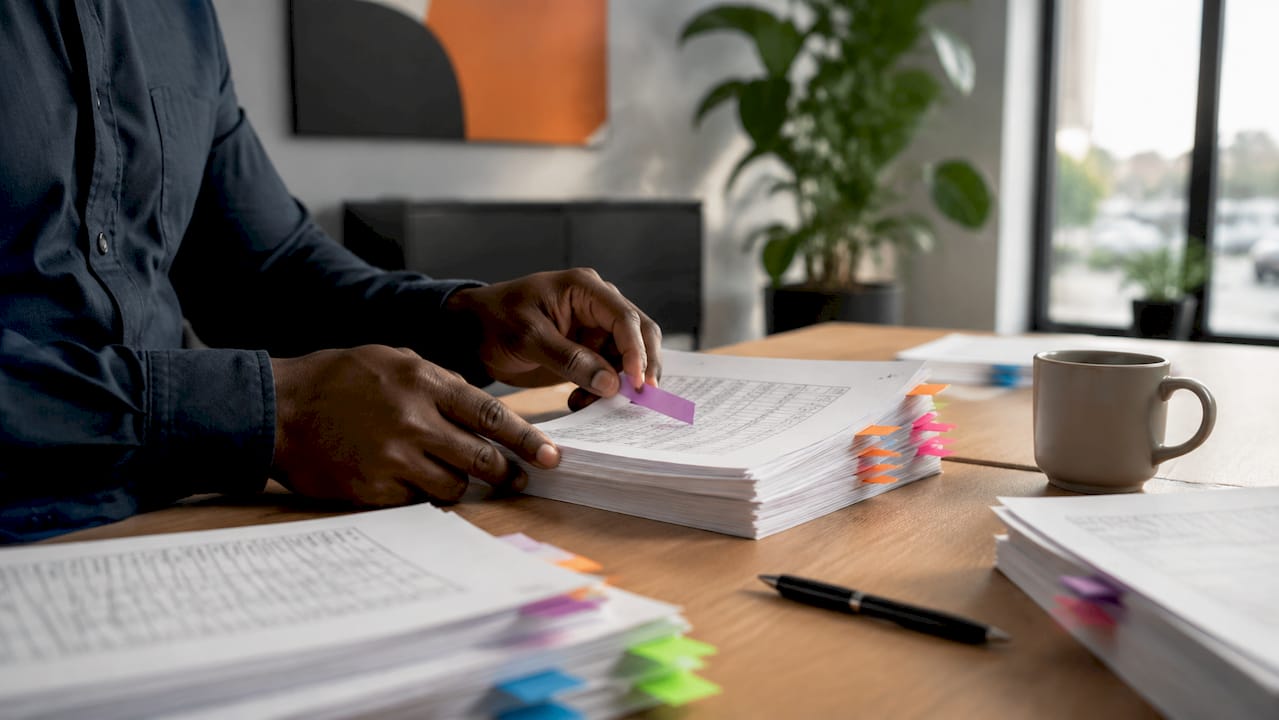 Fleet manager sorting trucking insurance loss reports