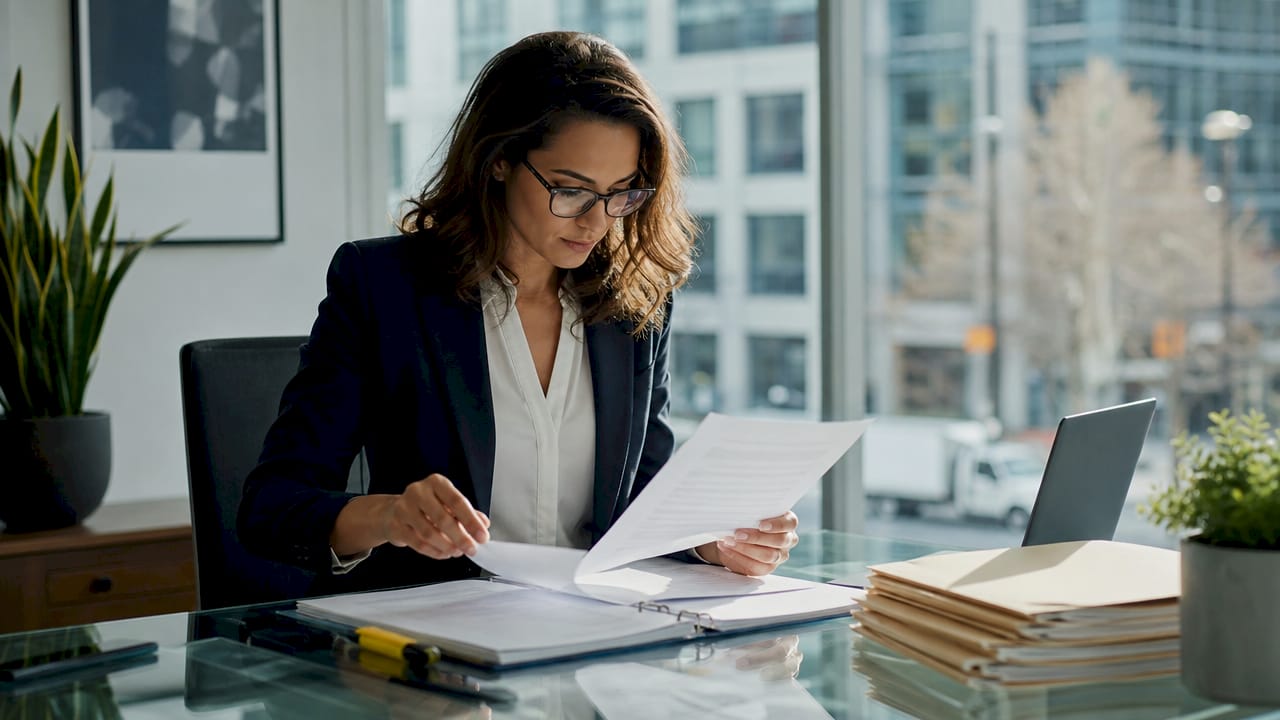 Lawyer reviewing trucking liability waiver court case