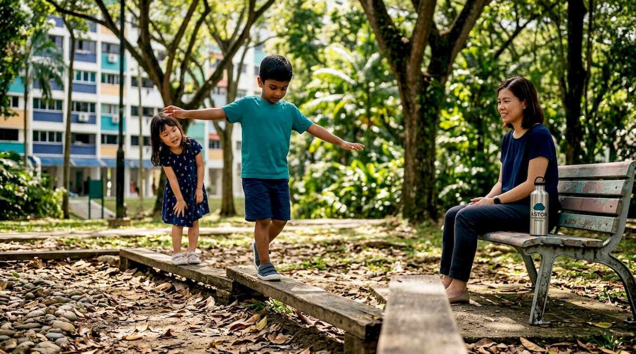 Preschool children learning through outdoor play in Singapore