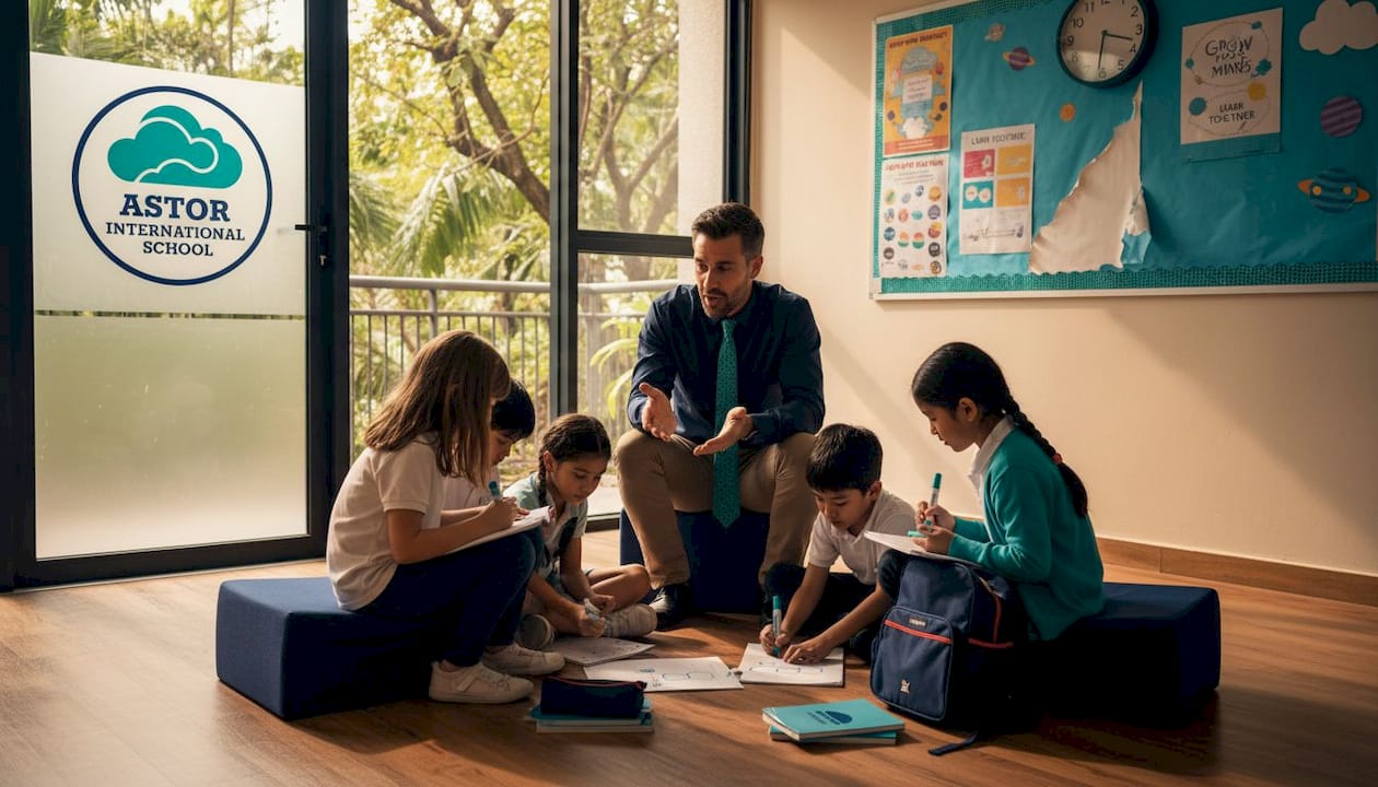 Teacher facilitates student group discussion interactively