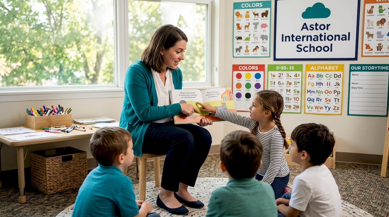 Teacher leading inquiry lesson with children