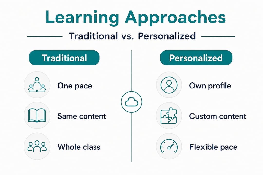 Infographic comparing traditional and personalized learning