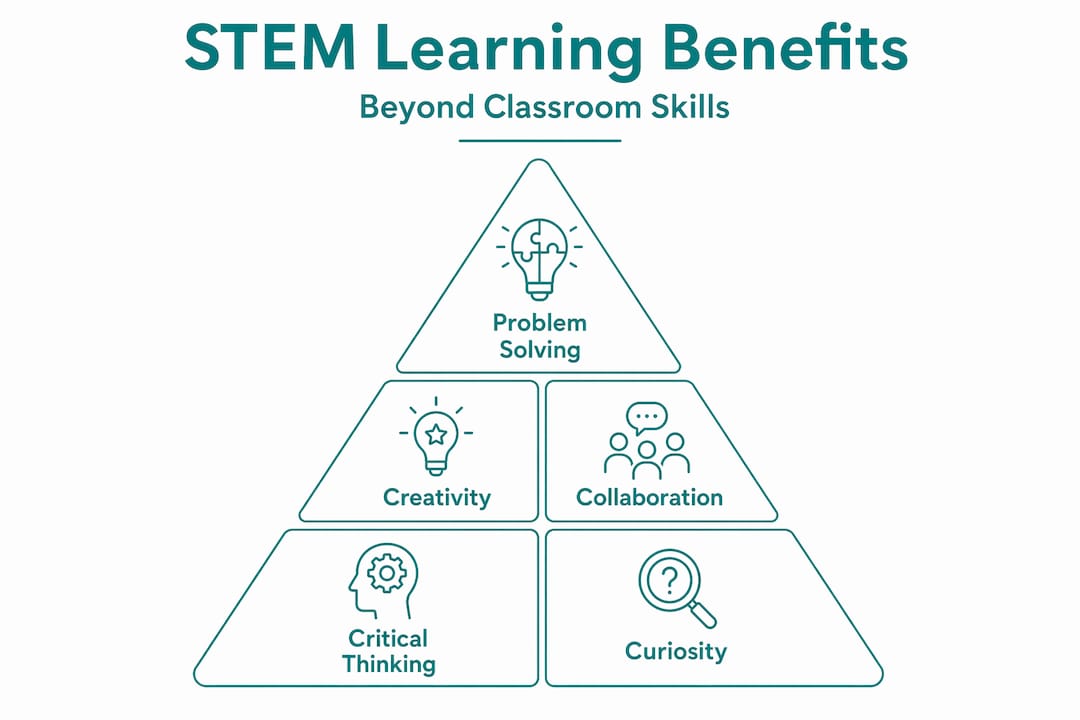 Hierarchy infographic of STEM education benefits
