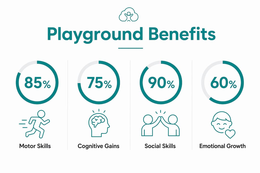 Infographic showing key playground learning benefits