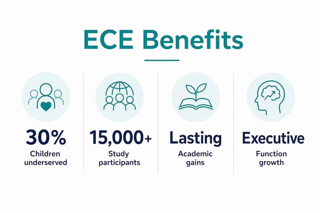 Infographic highlighting early childhood education benefits