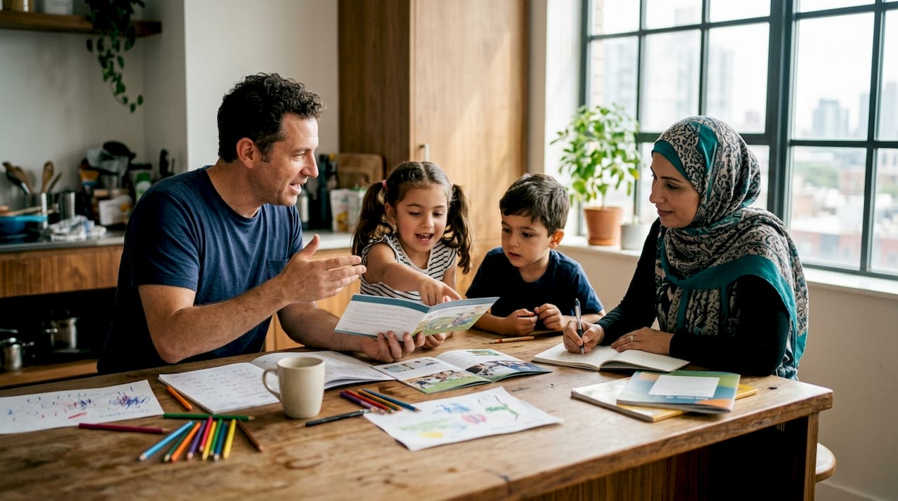 Expat family planning schooling options together