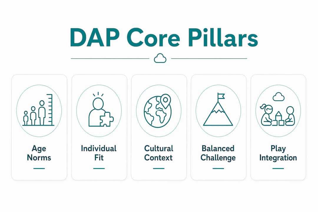 Infographic illustrating core principles of age-appropriate learning