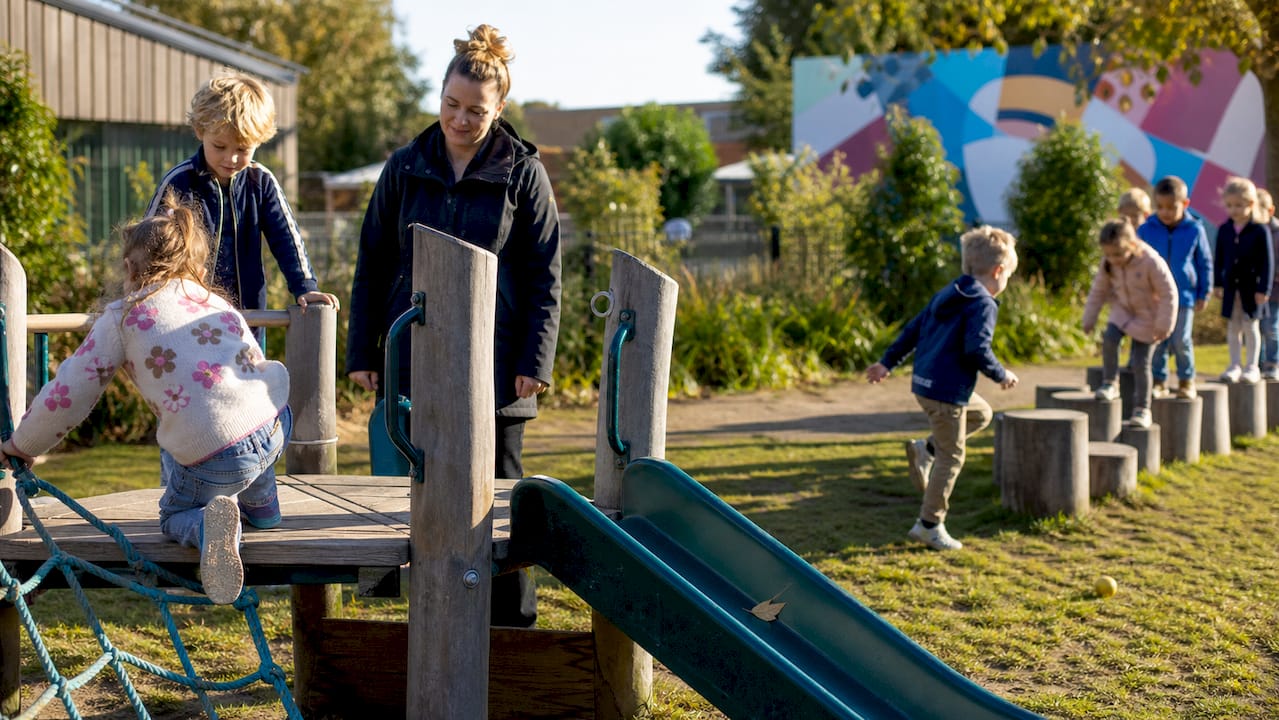 Children playing at Astor preschool playground
