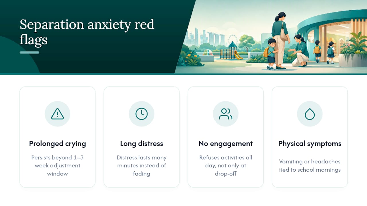 Diagram of separation anxiety red flags