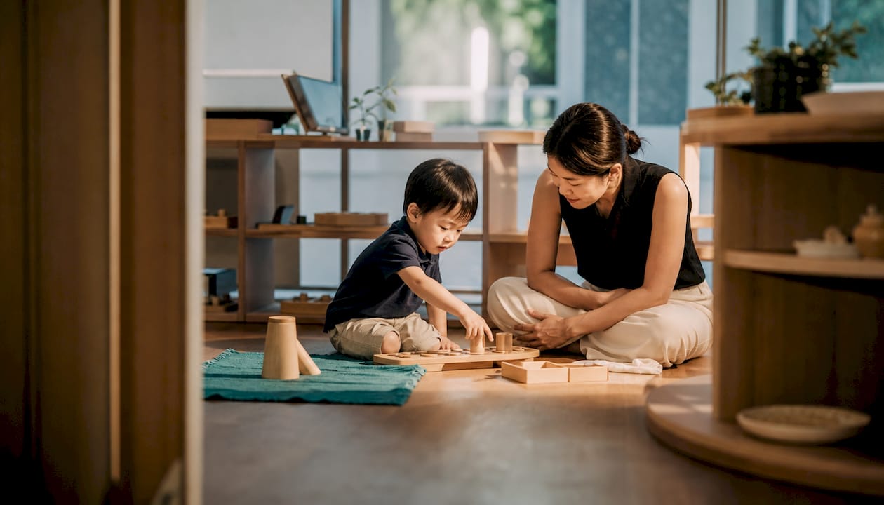 Toddler settling into a preschool trial