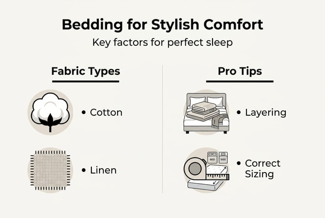 Infographic bedding selection tips and fabric types