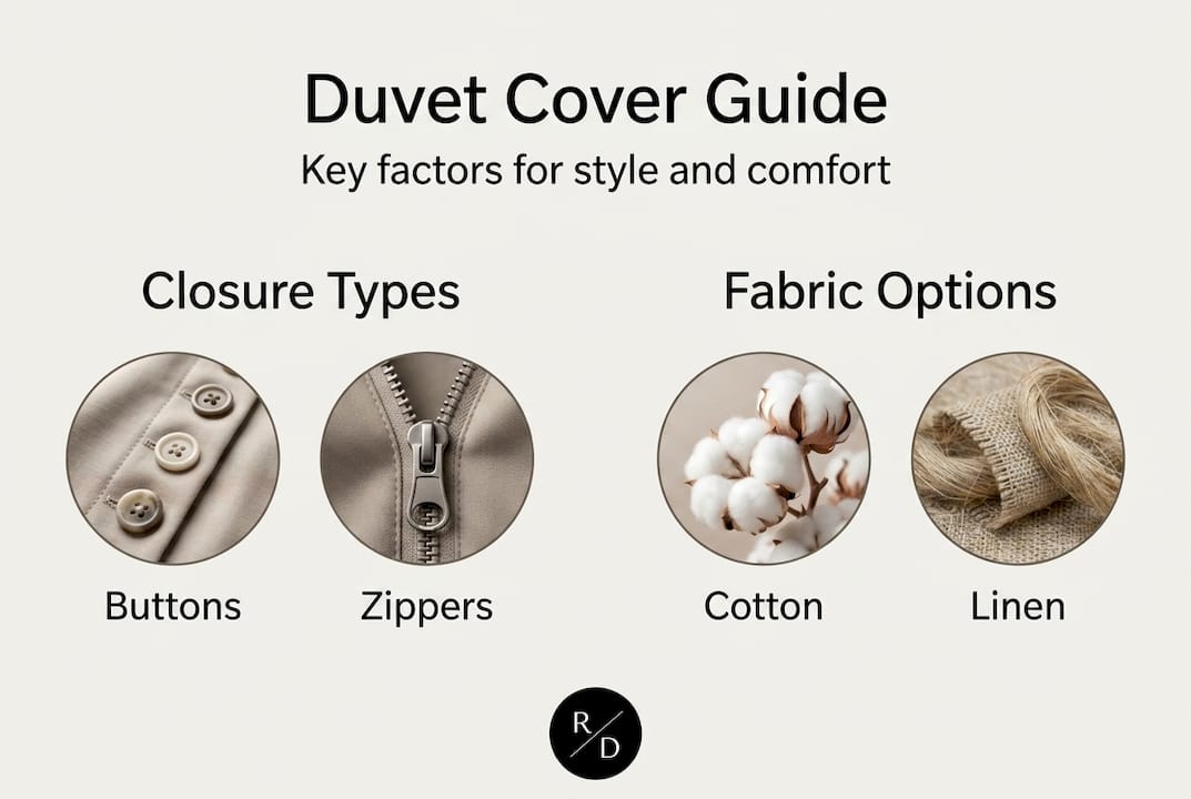 Infographic highlighting duvet cover features