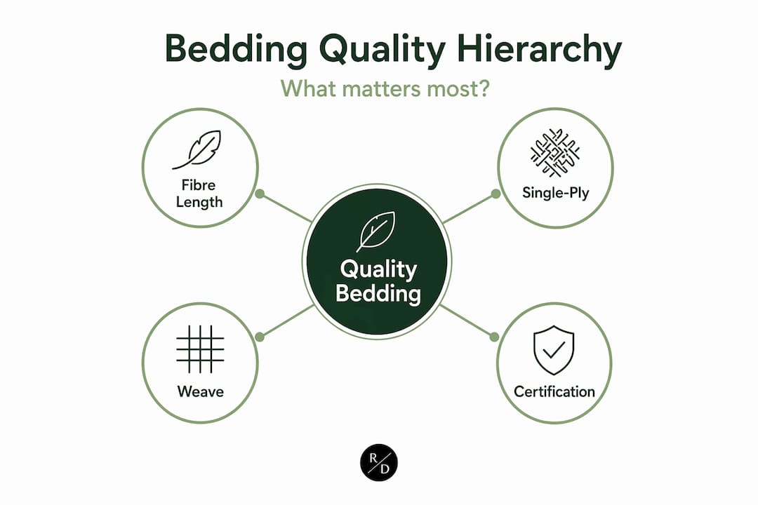 Infographic hierarchy with fiber, weave, and quality factors