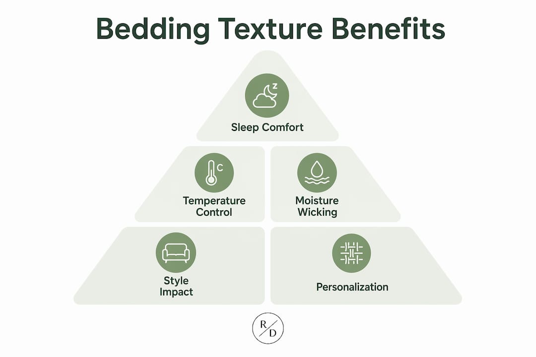 Infographic pyramid of bedding texture benefits